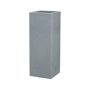 Scheurich C-Cube High 70, vase/pot à fleurs/jardinière, carré, coloris: Stony Grey, fabriqué avec du plastique recyclé, pour l’extérieur