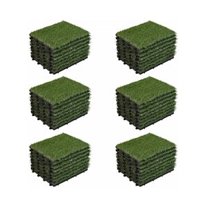 Oviala Business Lot de 48 dalles clipsables gazon artificiel vert - Oviala