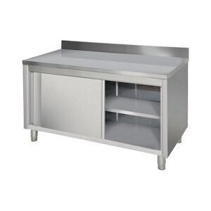 materiel chr pro Meuble Bas Inox Portes Coulissantes et Dosseret Profondeur 700