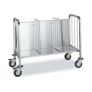 Distform Chariot Inox Simple de Rangement et Transport d'Assiettes 150 Assiettes Acier inoxydable 1165x570x850mm