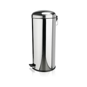 WAS Germany - Poubelle à pédale avec insert galvanisé, 30 l, Ø 30 cm, inox (1121300)