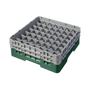 CAMBRO - 49S434-119 - Casiers de lavage 49 comp. - 6 cm Ø máx. - Haut max 13,5 cm - 50 x 50 x 18,4 cm - Verde sherwood