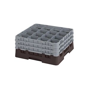 CAMBRO - 16S738-167 - Casiers de lavage 16 comp. - 10,9 cm Ø máx. - Haut max 20 cm - 50 x 50 x 22,5 cm - Brun