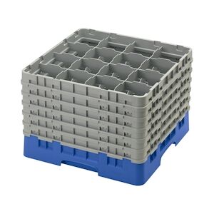 CAMBRO - 16S1214-168 - Casiers de lavage 16 comp. - 10,9 cm Ø máx. - Haut max 32,3 cm - 50 x 50 x 34,9 cm - Bleu