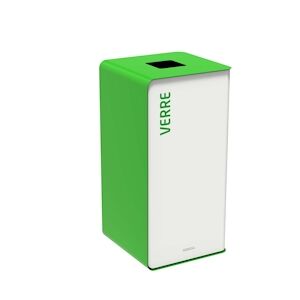 Rossignol CUBATRI - Borne de tri blanc avec bac 40L verre vert - 55854 - ROSSIGNOL