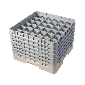 CAMBRO - 36S1114-184 - Casiers de lavage 36 comp. - 7,2 cm Ø máx. - Haut max 29,9 cm - 50 x 50 x 34,9 cm - Beige