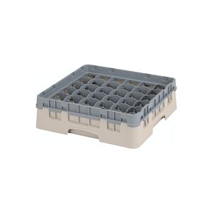 CAMBRO - 36S318-184 - Casiers de lavage 36 comp. - 7,2 cm Ø máx. - Haut max 9,4 cm - 50 x 50 x 14,3 cm - Beige