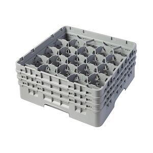 CAMBRO - 20S638-151 - Casiers de lavage 20 comp. - 9,84 cm Ø máx. - Haut max 17,6 cm - 50 x 50 x 22,5 cm - Gris Clair