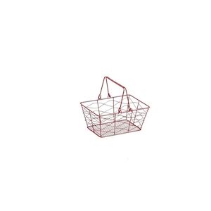 Deffrennes Panier métal rouge +2 anses - 21x15x9 cm - X60 -