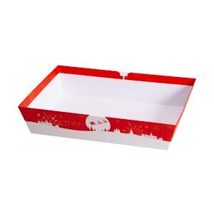 Deffrennes Corbeille carton rouge noel - 36x27x7.5 cm - X57 -