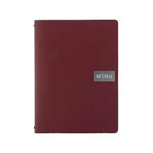 Securit Protège-menu A4 - Cuir écologique - Modèle ROYAL Rouge bordeaux - Gamme Cuir - 1 double insert inclus