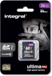 Carte Sdhc Integral Sdhc Cl 10/80 - 32 Go