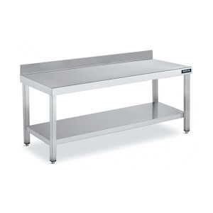 Distform Table de Travail Adossée Inox avec 1 Étagère Gamme 600 Hauteur 600 Acier inoxydable1100x600 600x600x600mm