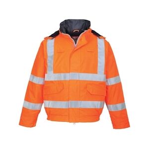 Portwest - Blouson de travail imperméable résistant à la flamme PILOTE HV Orange Taille 4XLXXXXL