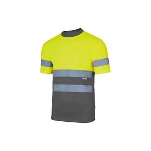 VELILLA T shirt technique bicolore haute visibilité VELILLA jaune gris T.S VelillaS