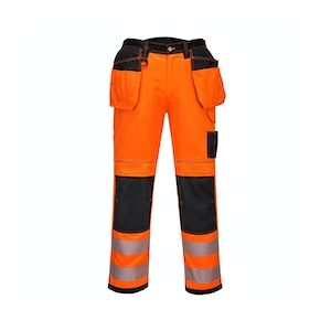 Portwest - Pantalon de travail avec poches flottantes HV PW3 Orange / Noir Taille 4636