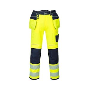 Portwest - Pantalon de travail avec poches flottantes HV PW3 Jaune / Bleu Marine Taille 5241