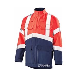 Cepovett - Blouson de travail multirisques en polyester majoritaire SILVER TECH 260 Rouge / Bleu Marine Taille SS