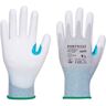 Portwest - Gants paume enduite PU ESD résistant à la coupure de niveau C (Pack de 12) Gris / Blanc Taille 8