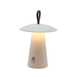 LUMISKY lampe de table sans fil en aluminium anse en cuir LED blanc chaud FUNGY H29,20cm