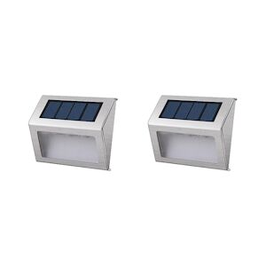 Lumijardin projecteurs solaires inox applique murale escalier balisage LED blanc WALLY 10cm x2 Lumi jardin