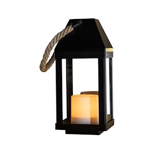 Lumijardin lanterne photophore solaire décorative poignée en corde effet bougie LED blanc chaud CHANDELY H43cm Lumi jardin