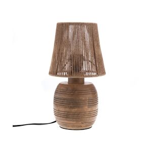 AMADEUS Lampe Tiago 32 cm - Marron Rond Bois Amadeus 17.5x17.5 cm