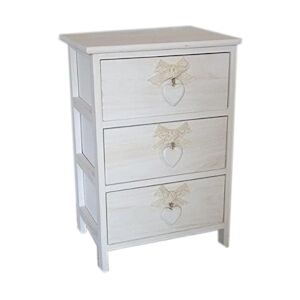 King Home Commode noeuds et coeurs 40x29x58h cm Blanc