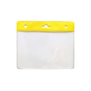 Porte-badge PVC avec bandeau - Horizontal - jaune (lot de 100)