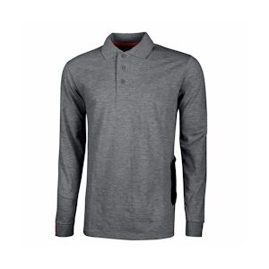 U-Power - Polo de travail manches longues gris foncé Slim LIVE Gris Foncé Taille SS