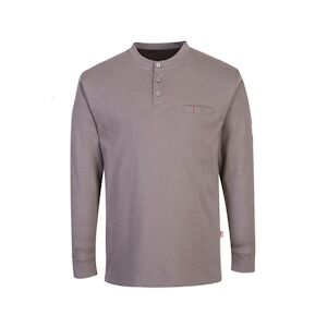 Portwest - Sweat-shirt manches longues anti-feu avec col boutonné Gris Taille MM