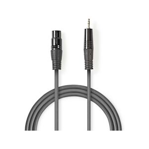 Nedis Câble Audio Xlr Xlr Mâle à 3 Broches - 3,5 Mm Mâle 1,5 M Gris Usage Non Intensif Nedis