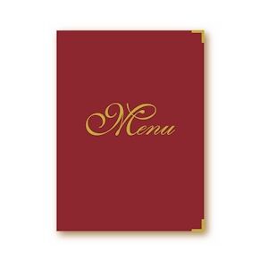 BEQUET Carte menus 'ELITE' rouge, marquage doré (Menu) Rouge 23,3x31,9cm 3 pages x1