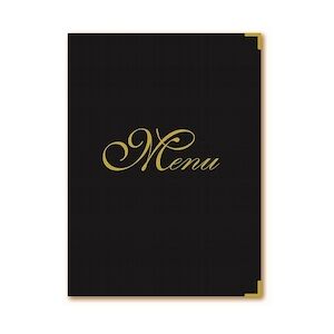 BEQUET Carte menus 'ELITE' noir, marquage doré (Menu) Noir 23,3x31,9cm 3 pages x1