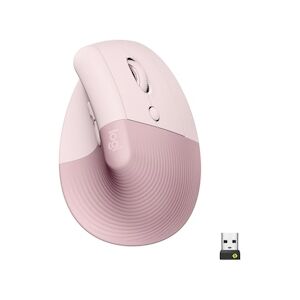 Logitech Souris Sans Fil Logitech Lift Ergonomique Verticale, Bluetooth Ou Recepteur Usb Logi Bolt, Silencieuse - Rose