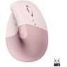 Souris Sans Fil Logitech Lift Ergonomique Verticale, Bluetooth Ou Recepteur Usb Logi Bolt, Silencieuse - Rose