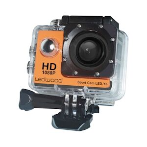 LEDWOOD Y5-CAMERA Action Cam, Sport Cam, Caméra Embarquée Full HD 1080p, Boîtier étanche jusqu'à 30 mètres