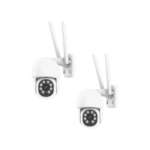 Semac 2 X Caméra Motorisée Extérieure Full Hd Vision Nocturne Connexion Wifi Rj45 Compatible Tuya Usage Non Intensif Semac