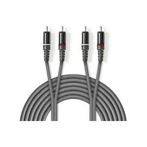 Nedis Câble Audio Stéréo 2x Rca Mâles - 2x Rca Mâles 1,5 M Gris Usage Non Intensif Nedis