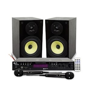 Pack Hifi Mash Saphir 6, 2x100W, Boomer 16cm, Ampli Evidence Acoustics EA-2100, STEREO/KARAOKE 2x 50W, USB SD BT FM - 2 Micros