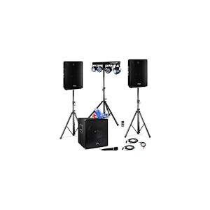 Vonyx PACK SONO 1815 2400W ENCEINTES DISCO15B+PIEDS+ SUB Amplifiée 18