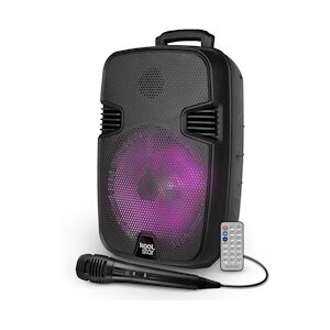 Enceinte DJ Mobile sur batterie KoolStar STARLED08, 100W, Boomers 20cm à LED RVB, USB Bluetooth, Microphone et télécommande