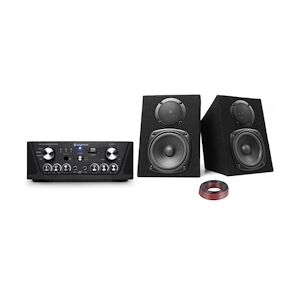 Gefroy Amplificateur Skytronic karaoké noir USB/SD/FM 160W + Enceintes Fenton DJ compactes 2x100W