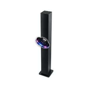 Tour de son HIFI, Muse M-1050 BT Enceinte d'intérieur Bluetooth USB 20W Noir, Jeu de lumière OVNI LED