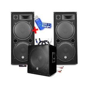 BM Sonic Pack Sonorisation MEGA BASSES 3200W Caisson/Subwoofer bi-amplifié 18