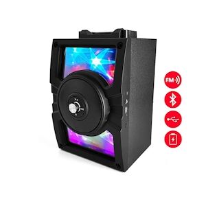 Enceinte mobile karaoké effet Magic Mirror - batterie - BT/USB/SD/FM - LedWood LED-5B401BT