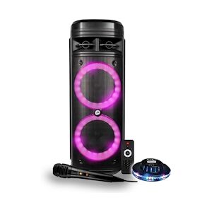 Enceinte Autonome FestiSound SFX 206 LED 300W - USB/SD/BT + Micro et Télécomande-Batterie 3600mAh + Jeu de lumière OVNI LED