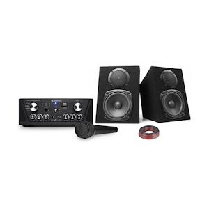 Gefroy Amplificateur Skytronic karaoké USB/SD/FM 160W + Enceintes compactes 2x100W + Micro noir