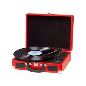 Denver Platine disques disques vinyles Denver VPL-120 RED, Haut-parleurs intégrés, Sortie Phono, pour vinyles 33 1/3, 45 et 78 Tours