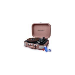 Muse Platine vinyle stéréo saumon 33/45/78 tours avec enceintes intégrées USB/SD/AUX - Prise casque+clé USB 32Go